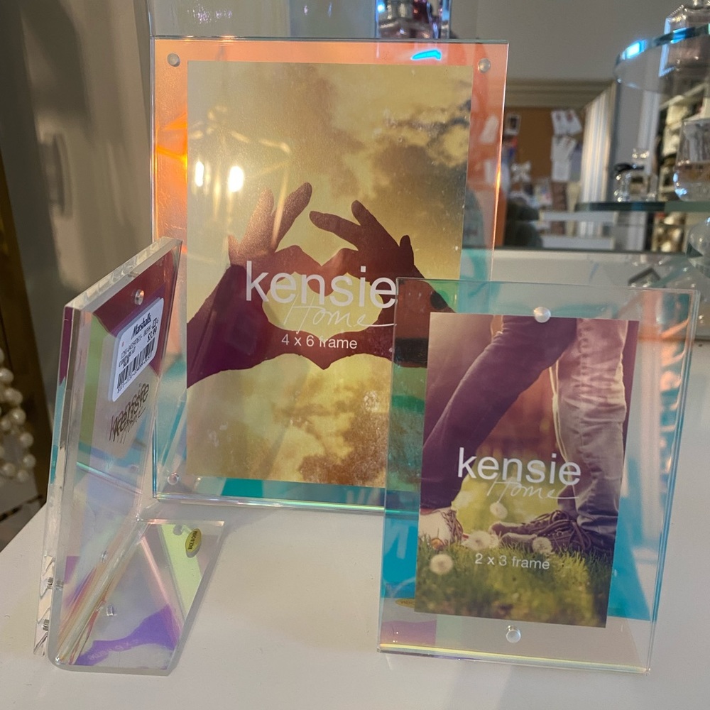 Opal picture frames one 4x6 and two 2x3